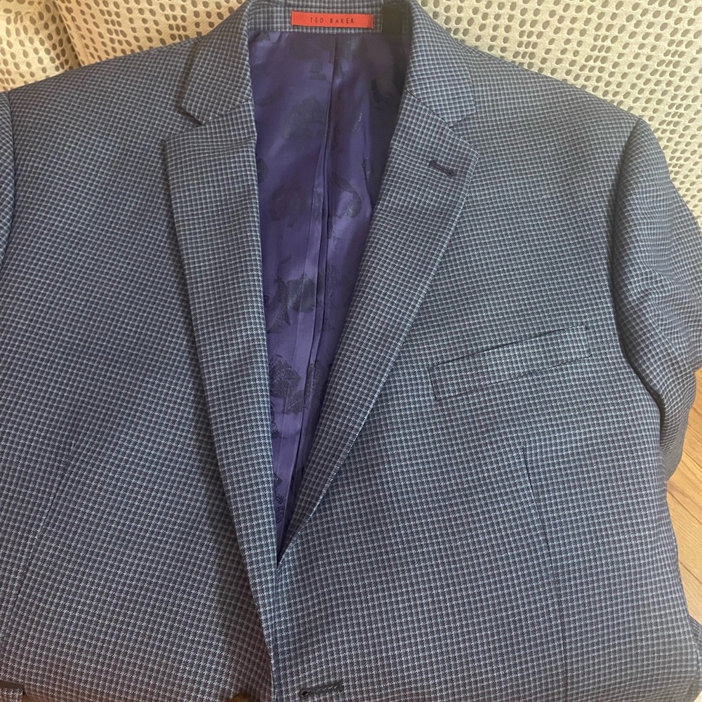 Ted Baker Navy Checkered Blazer